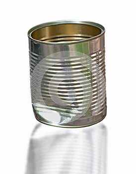 Dented tin can photo