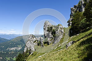 Denti della vecchia mountain over Lugano on Switzerland photo