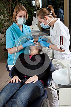 In the dentist chair
