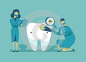 Dentist check up the tooth ,dental concept