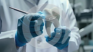 Dentist with Dental Model.AI generated image