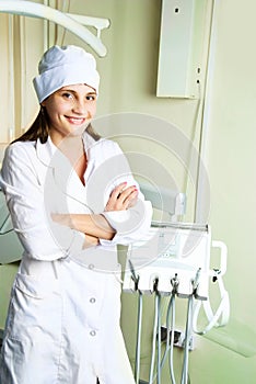 Dentist in her office