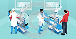 Dentist Isometric Horizontal Illustration