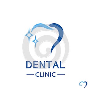 Dentist logo. Dental clinic sign. Logo for dental services. Dentist symbol tooth vector Isolated on white background