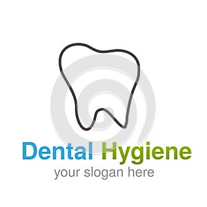 Dentist logo design template. Tooth line symbol for Dental clinic or mark for dental hygiene