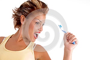 Dentist posing with tooth brush