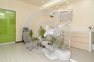 Dentist`s office. Dental equipment in modern, clean interior