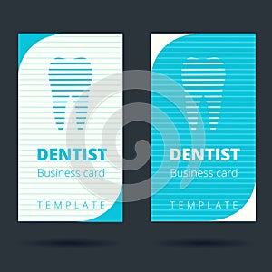 Dentist and stomatologist business card template. Tooth icon photo