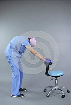 Dentist stretching back