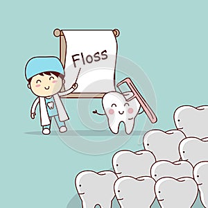 Dentist teach teeth use floss