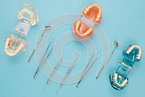Dentist tools and orthodontic.