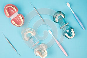 Dentist tools and orthodontic.