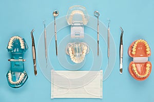 Dentist tools and orthodontic.