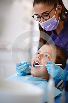 Dentist at work with patient in ambulant