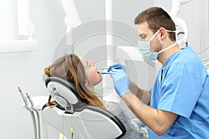 Dentist working with a patient