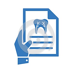 Dentistry, gum, teeth, x ray icon. Blue vector sketch