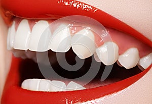 Dentistry. Happy smile, healthy white teeth, laugh