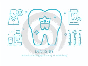 Dentistry : icons illustration graphics