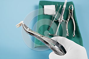 Dentistry medical tools forcept.