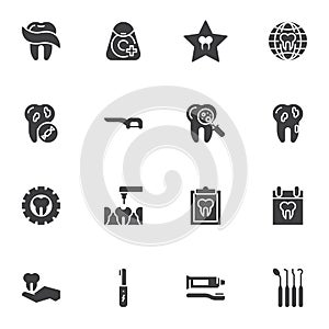 Dentistry related vector icons set