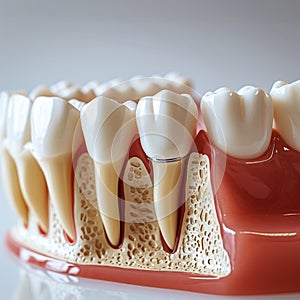 Dentistry study Artificial tooth roots in jaw, treating gum disease