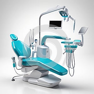 Dentists medical instruments on white background