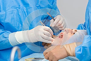 Dentists during surgery