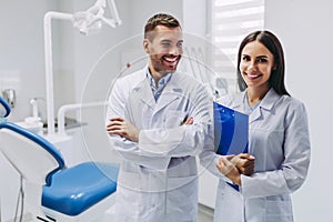 Dentists at workplace in dental clinic