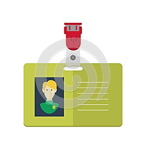 Dentity card of the person, badge, identification card. flat design.