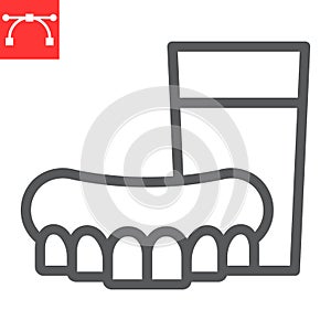 Denture line icon, dental and stomatolgy, dentures sign vector graphics, editable stroke linear icon, eps 10.