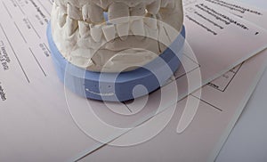 Denture on printed form `Incapacity certificate`