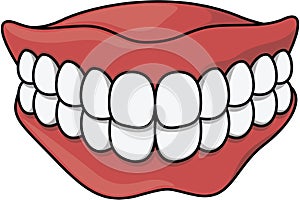 Dentures Cartoon Vector Color Illustration