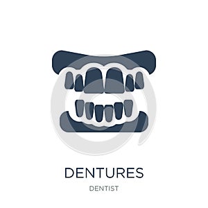 dentures icon in trendy design style. dentures icon isolated on white background. dentures vector icon simple and modern flat