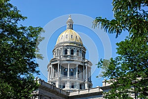 Golden dome of the Captiol in Denver, Colorado photo