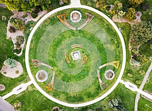 Denver city park garden aerial view