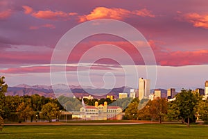 Denver Colorado Skyline from City Park
