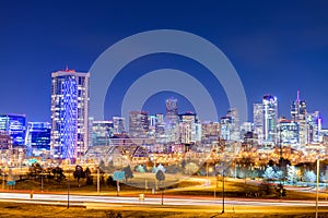 Denver, Colorado, USA Night Skyline