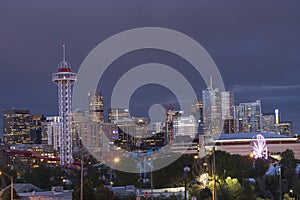 Denver, Colorado USA skyline at twilight