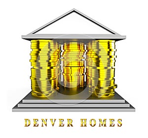 Denver Luxury Homes Coins Illustrates Modern Expensive Property In Colorado - 3d Illustration