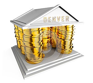 Denver Luxury Homes Coins Illustrates Modern Expensive Property In Colorado - 3d Illustration