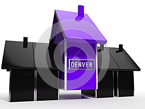 Denver Real Estate Houses Illustrates Colorado Property And Investment Housing - 3d Illustration