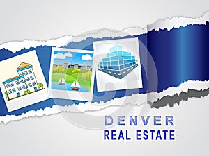 Denver Real Estate Images Illustrates Colorado Property And Investment Housing - 3d Illustration