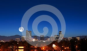Denver Skyline with Moon photo