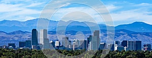 The Denver Skyline against the Rockies
