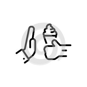 Black line icon for Deny, reject and disown