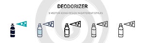 Deodorizer icon in filled, thin line, outline and stroke style. Vector illustration of two colored and black deodorizer vector