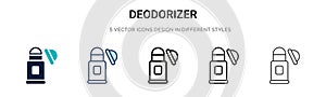 Deodorizer icon in filled, thin line, outline and stroke style. Vector illustration of two colored and black deodorizer vector
