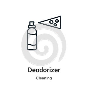 Deodorizer outline vector icon. Thin line black deodorizer icon, flat vector simple element illustration from editable cleaning