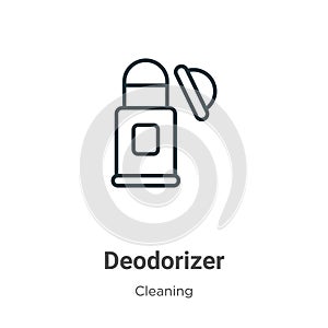 Deodorizer outline vector icon. Thin line black deodorizer icon, flat vector simple element illustration from editable cleaning