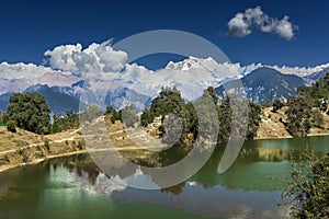 Deoriatal, Uttarakhand, India, Deoria Tal, Devaria or Deoriya lake at Sari village , Garhwal Himalayas, famous for snow capped photo